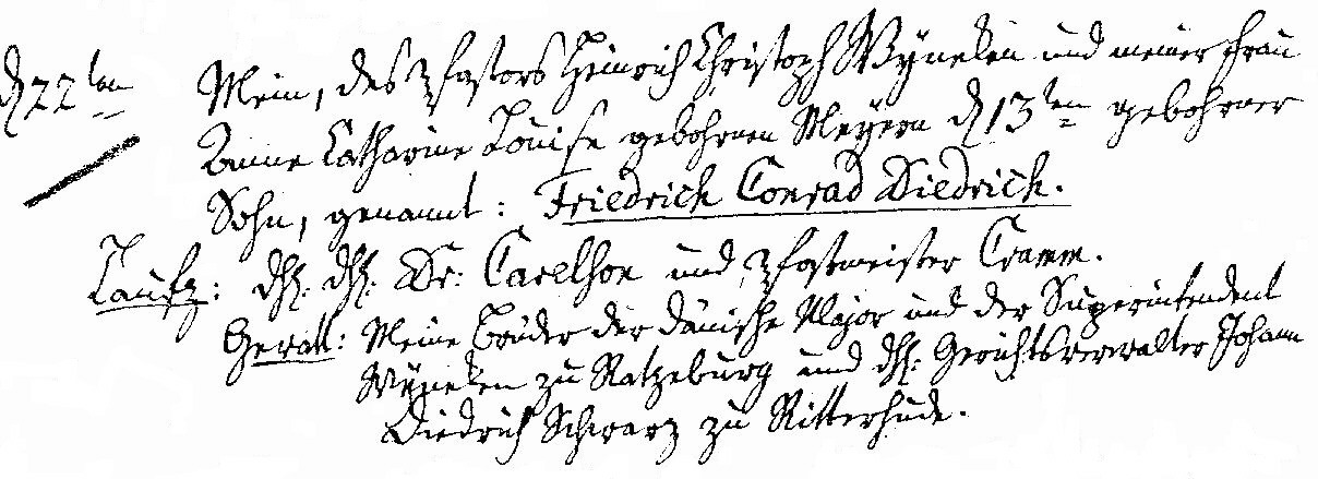 Image of F.C.D. Wyneken's Baptismal Certificate